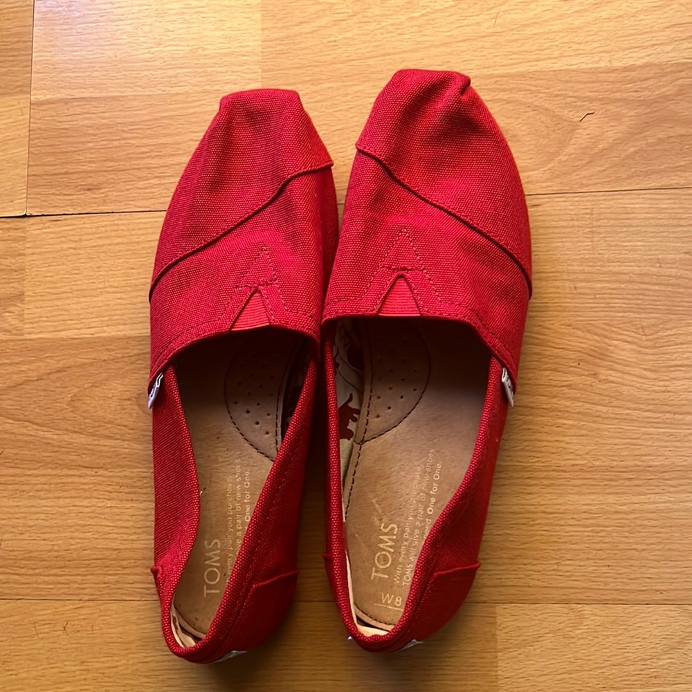 Toms Classic Red Canvas Slip On